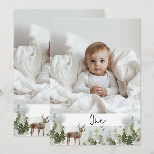 Eén foto | Mijn eerste jaar | Gepersonaliseerd Kaart (Voorkant / Achterkant)