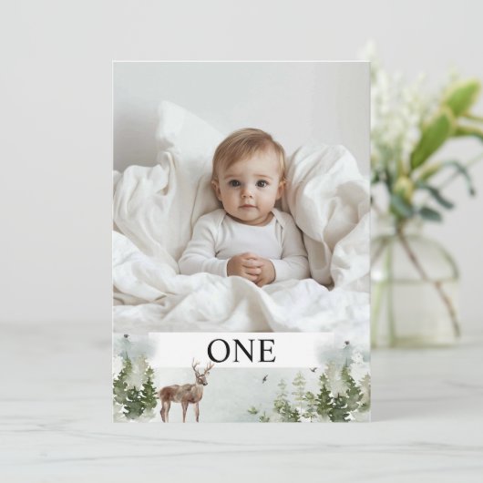 Eén foto | Mijn eerste jaar | Gepersonaliseerd Kaart (Staand voorkant)