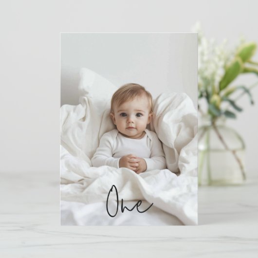 Eén foto | Mijn eerste jaar | Gepersonaliseerd Kaart (Staand voorkant)