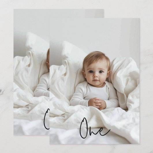 Eén foto | Mijn eerste jaar | Gepersonaliseerd Kaart (Voorkant / Achterkant)