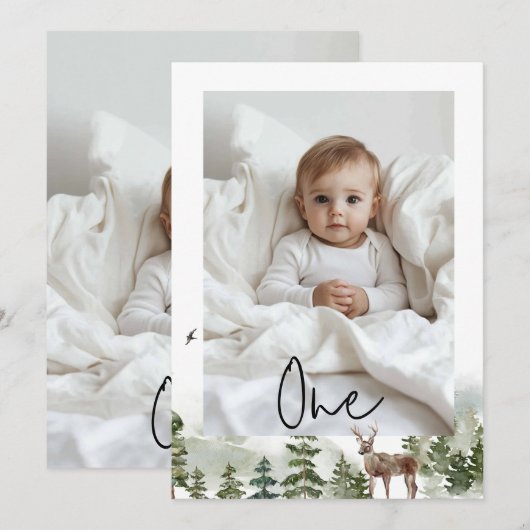 Eén foto | Mijn eerste jaar | Gepersonaliseerd Kaart (Voorkant / Achterkant)