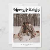 Een foto Minimal Retro Kerstmis Feestdagenkaart (Voorkant)