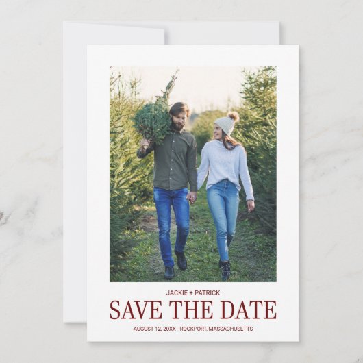 Eén foto Moderne Typografie Wedding Save the Date (Voorkant)