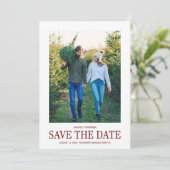 Eén foto Moderne Typografie Wedding Save the Date (Staand voorkant)