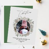 Één Foto Moderne Vrolijke Kerstmisgroet Feestdagenkaart