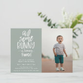 Een foto van Bunny Birthday Party Kaart (Staand voorkant)