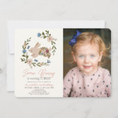 Een foto van Bunny Floral Wreath Birthday Kaart (Voorkant)