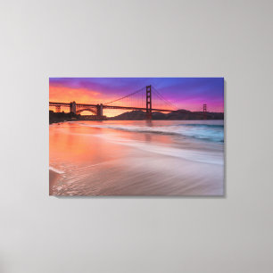 Een foto van de Golden Gate Bridge van San Francis Canvas Afdruk