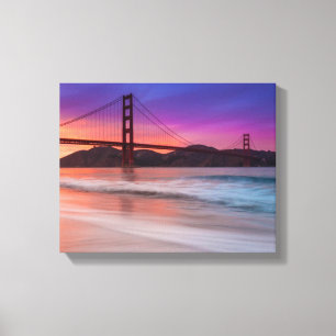 Een foto van de Golden Gate Bridge van San Francis Canvas Afdruk