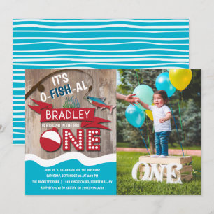 Een foto van de grote Vist de eerste verjaardag Kaart