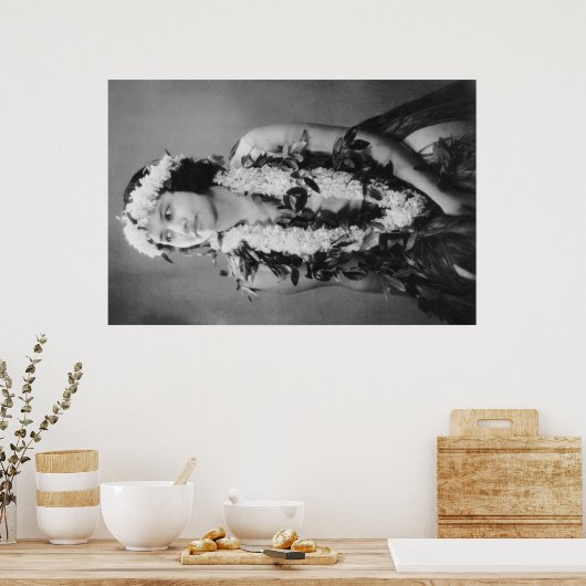 Een foto van de Hawaiian Hula DancerHawaii Poster (Keuken)