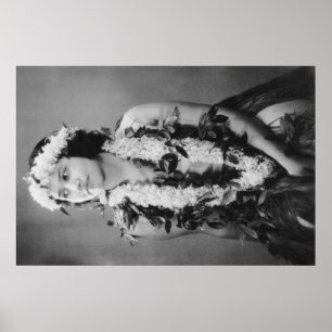 Een foto van de Hawaiian Hula DancerHawaii Poster