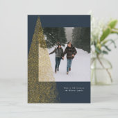 Een foto van de moderne kerstboommarjoor feestdagenkaart (Staand voorkant)