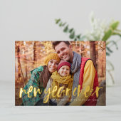 Een foto van een nieuw jaar, vrolijk plezier folie feestdagenkaart (Staand Voorkant)