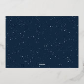 Een foto van een nieuw jaar, vrolijk plezier folie feestdagenkaart (Achterkant)