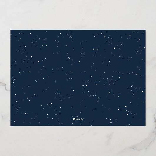 Een foto van een nieuw jaar, vrolijk plezier folie feestdagenkaart (Achterkant)