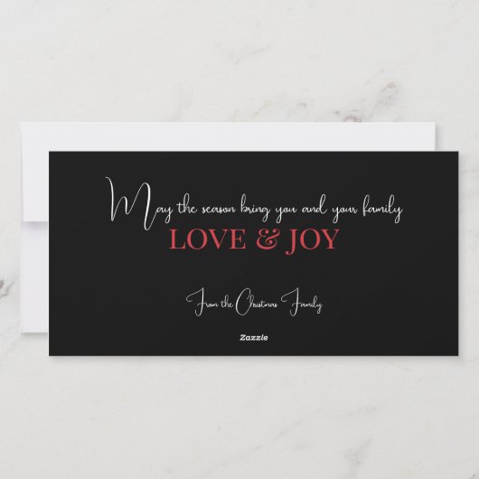 EEN FOTO VAN RED JOY / POINSETTIA FEESTDAGENKAART (Achterkant)