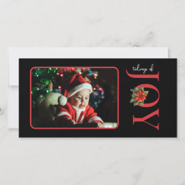 EEN FOTO VAN RED JOY / POINSETTIA FEESTDAGENKAART