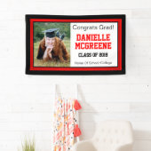 Eén foto van rood en zwart Afstudeerder Spandoek (Insitu)