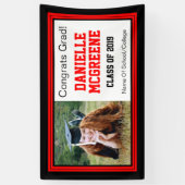 Eén foto van rood en zwart Afstudeerder Spandoek (Verticaal)