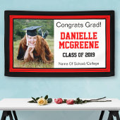 Eén foto van rood en zwart Afstudeerder Spandoek