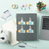 Eén foto verjaardag Cupcake Topper Sticker (iPad Cover)