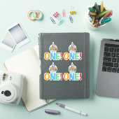 Eén foto verjaardag Cupcake Topper Sticker (iPad Cover)