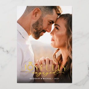 Eén foto-Verloving met Joyful Folie Feestdagenkaart