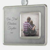 Een foto voor eerste kerstdag verzilverd omlijst ornament (Links)