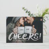 Een foto-waterverf blij nieuw jaar feestdagenkaart (Staand voorkant)