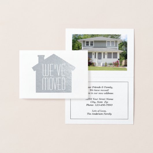 Een foto We hebben verhuisd Elegant Modern Kraft & Folie Kaarten (Display)