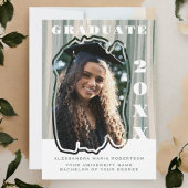Een foto witte salie groen beige afstuderen studen aankondiging