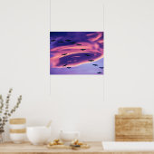 Een fotocomposiet van Sandhill-kranen tijdens de v Poster (Keuken)