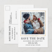 Één Fotohuwelijk Sla het Briefkaart van de Datum o (Voorkant / Achterkant)