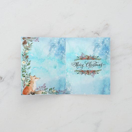 Een Foxy Christmas Kaart (Binnen)