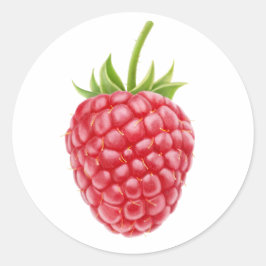 Eén framboos ronde sticker