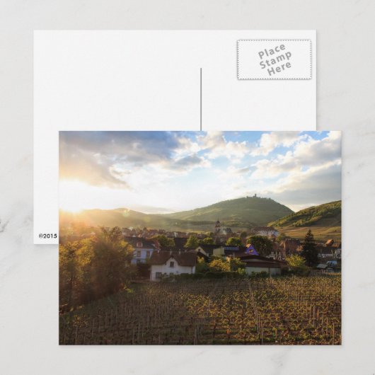 Een Frans wijndorp in het middaglicht Briefkaart (Voorkant / Achterkant)