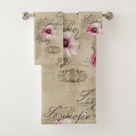 Een Franse Ephemera Design Serie 20 Bad Handdoek (Insitu)