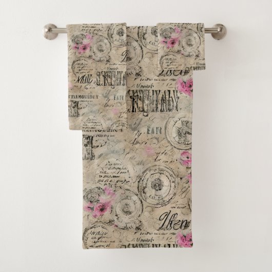 Een Franse Ephemera Design Serie 24 Bad Handdoek (Insitu)