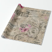 Een Franse Ephemera Design Serie 24 Cadeaupapier (Uitgerold)