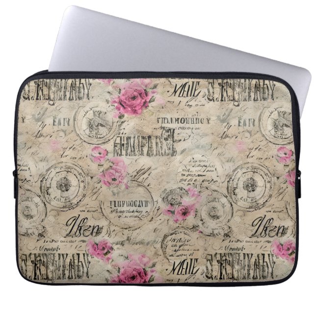 Een Franse Ephemera Design Serie 24 Laptop Sleeve (Voorkant)