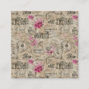 Een Franse Ephemera Design Serie 24 Vierkante Visitekaartje