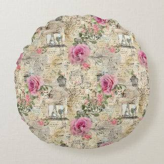 Een Franse Ephemera Design Series 1 Rond Kussen
