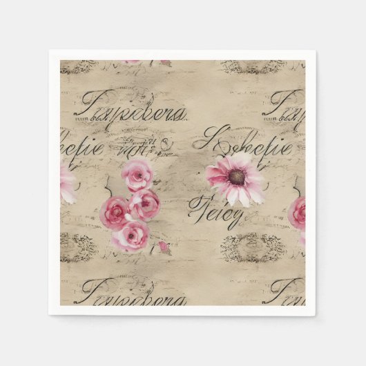 Een Franse Ephemera Design Series 20 Servet (Voorkant)