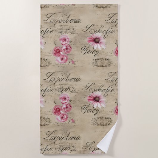 Een Franse Ephemera Design Series 20 Strandlaken (Voorkant)