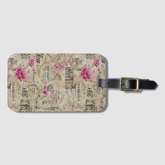 Een Franse Ephemera Design Series 24 Bagagelabel (Voorkant (horizontaal))