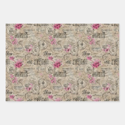 Een Franse Ephemera Design Series 24 Inpakpapier Vel (Voorkant 2)