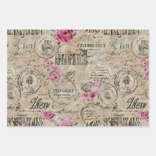 Een Franse Ephemera Design Series 24 Inpakpapier Vel (Voorkant)