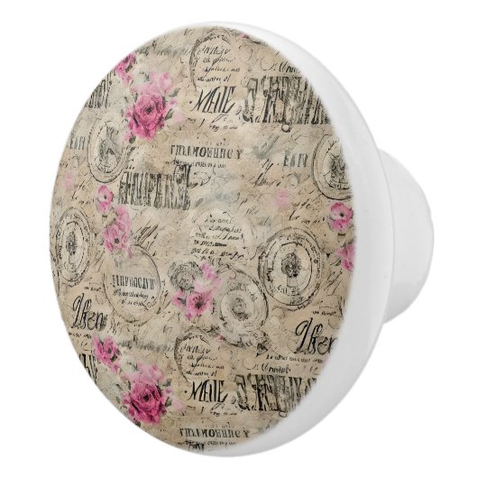 Een Franse Ephemera Design Series 24 Keramische Knop (Rechts)