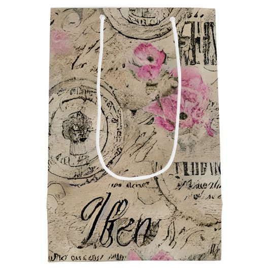 Een Franse Ephemera Design Series 24 Medium Cadeauzakje (Achterkant)